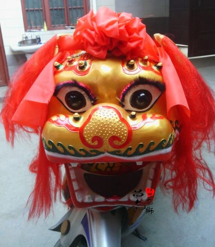 舞龙舞狮狮头双人舞狮子笑脸北狮社火狮子龙狮道具地区特色工艺品