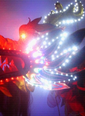 龙灯舞龙LED灯光龙夜光龙头道具 舞龙配件社火舞狮龙灯工艺品龙头