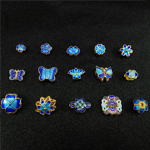 diy耳环镀金烧蓝发簪手串隔珠