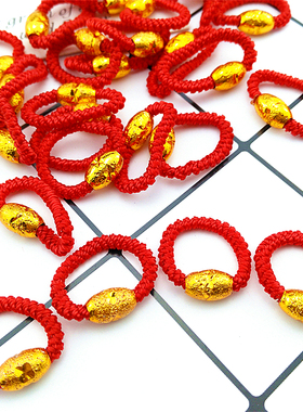 本命年红绳戒指转运珠手工简约