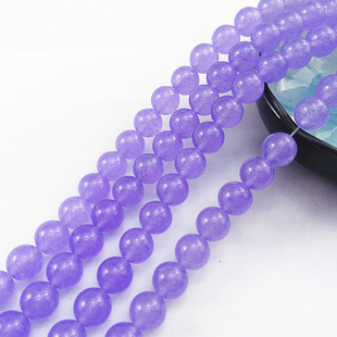 深紫罗兰玉髓圆珠 DIY手工串珠散珠材料天然玉髓圆珠手链玉髓石珠