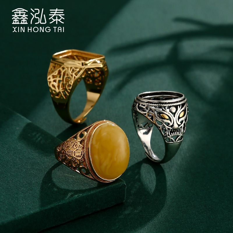 鑫泓泰通用纯铜材质复古戒指空托