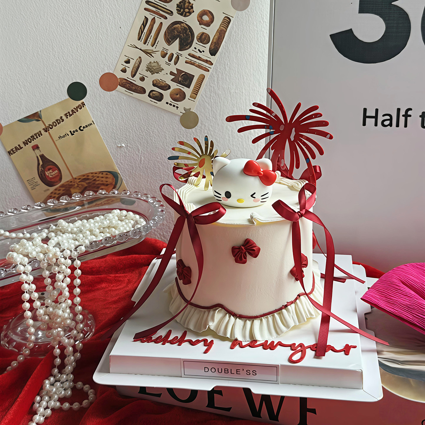 包邮2026跨年网红蛋糕装饰摆件Kitty猫礼花新年快乐亚克力插件,节庆用品/礼品,蛋糕/烘焙装饰用品,淘宝优惠券,粉丝福利购,淘宝优惠卷