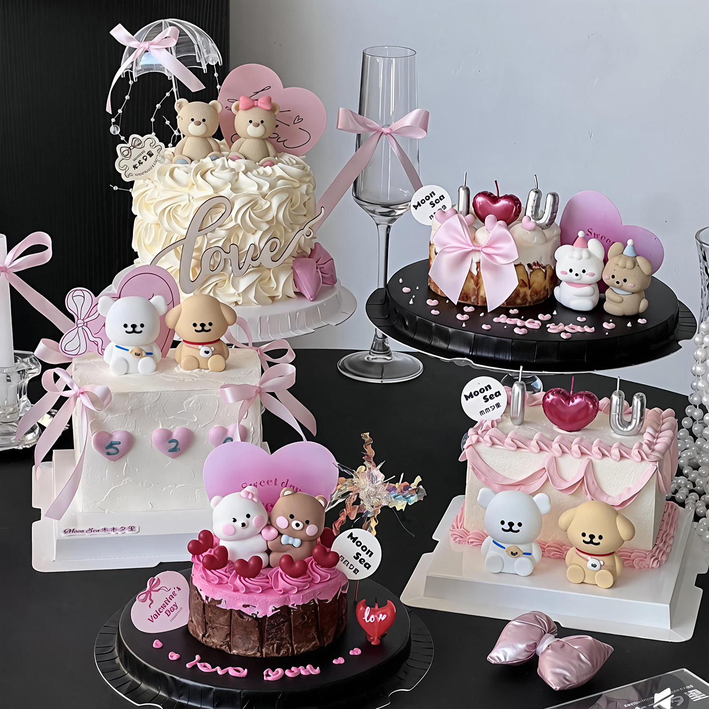 包邮网红2.14情人节蛋糕装饰摆件背包小狗小熊I爱心U蜡烛爱心插件,节庆用品/礼品,蛋糕/烘焙装饰用品,淘宝优惠券,粉丝福利购,淘宝优惠卷