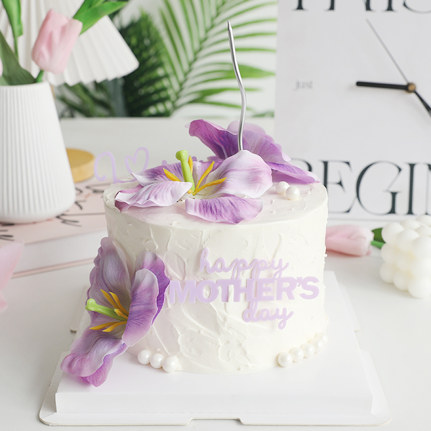 母亲节郁金香蛋糕装饰