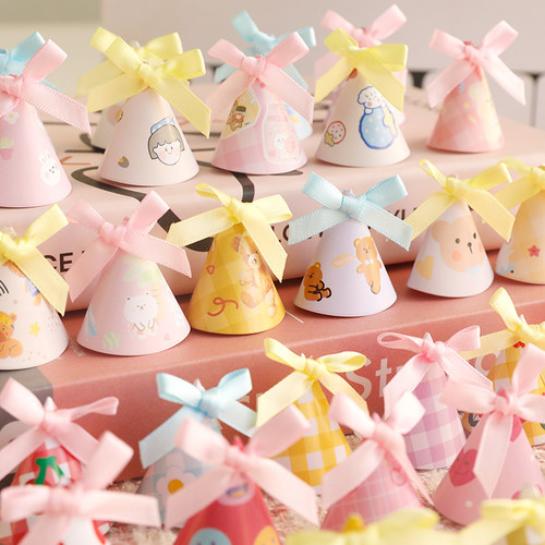 烘焙蛋糕装饰摆件蝴蝶结迷你小帽子插件ins生日帽甜品台纸杯装扮