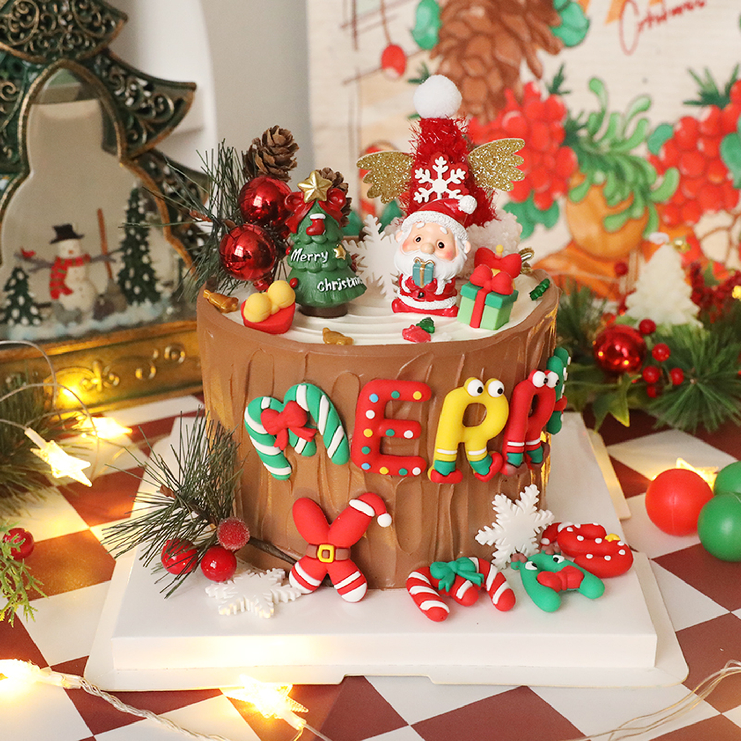 2024圣诞节烘焙蛋糕装饰摆件插件