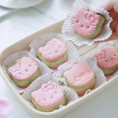 网红烘焙卡通生日蛋糕模具蝴蝶结表情kt猫翻糖饼干塑料切模 包邮