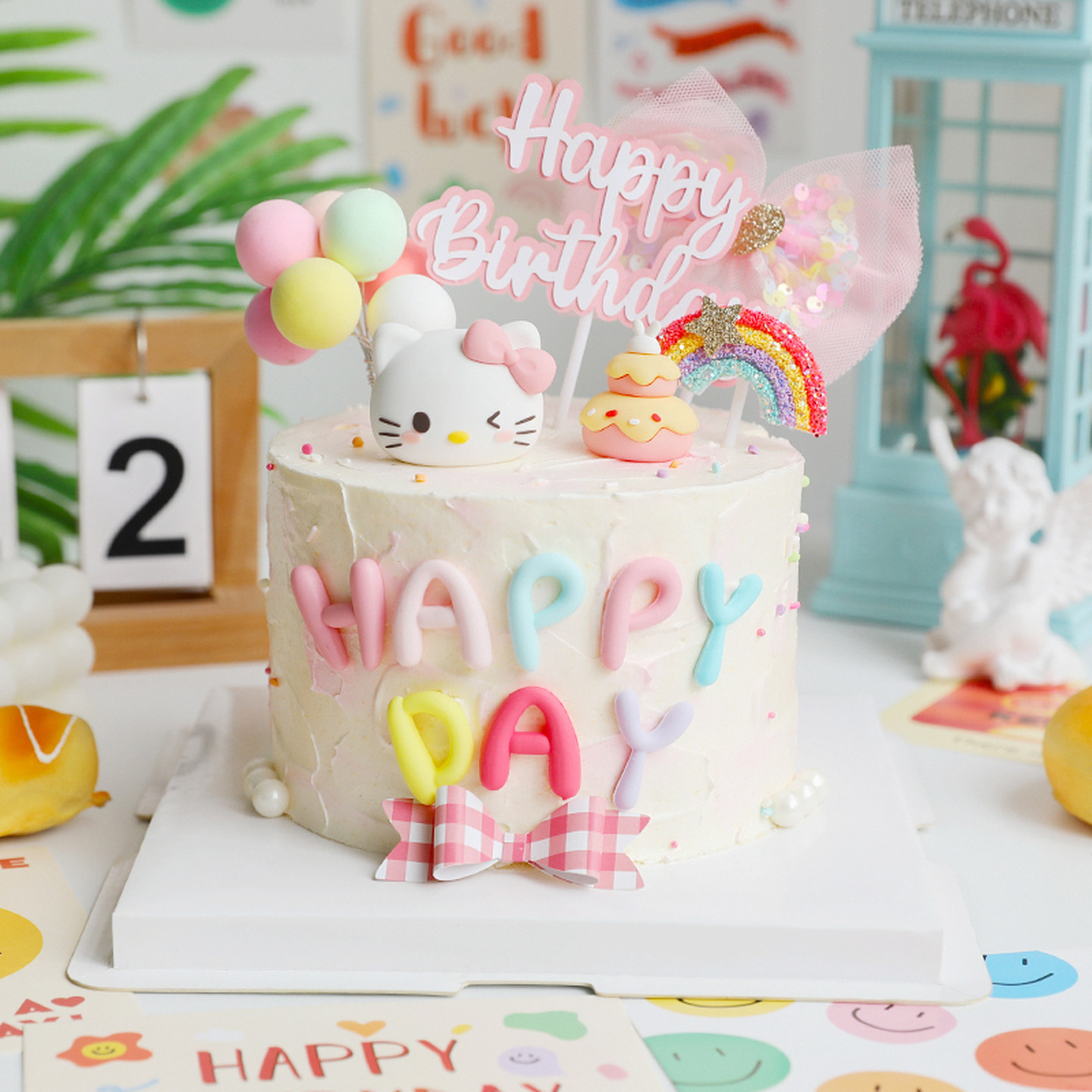 网红卡通kt猫摆件童话生日派对甜品台女生公主可爱烘焙蛋糕装饰,节庆用品/礼品,蛋糕/烘焙装饰用品,淘宝优惠券,粉丝福利购,淘宝优惠卷