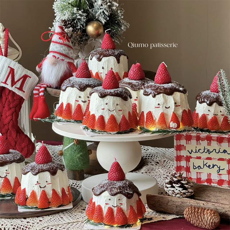 ins风网红韩国圣诞节烘焙蛋糕装饰摆件草莓蜡烛帽子围巾麋鹿插件
