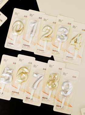 ins风数字蜡烛0-9歌剧院金银金色银色生日蛋糕棱形蜡烛插件装扮