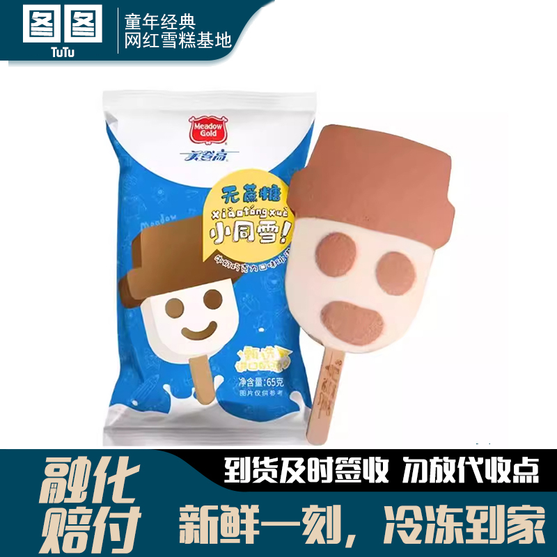 美登高0蔗糖雪糕小同雪无蔗糖香草巧克力口味冰棍冰淇淋65g冷饮