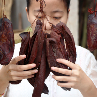 四川特产风吹腊猪肝腊肉正宗农家自制腊猪干烟熏腊味香肠500g 包邮