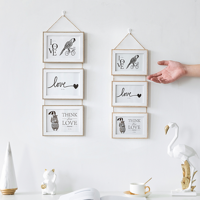 7-inch Photo frame Wall hanging combination Conjoined originality European style Simplicity solid wood Photo No tracein the Home accessories , Frame/Frames  category - from Buy2taobao.com to provide professional Taobao agent buy service