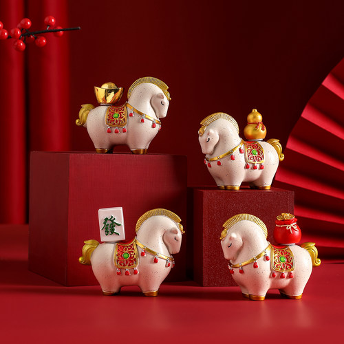 马上有钱马年小摆件桌面装饰品