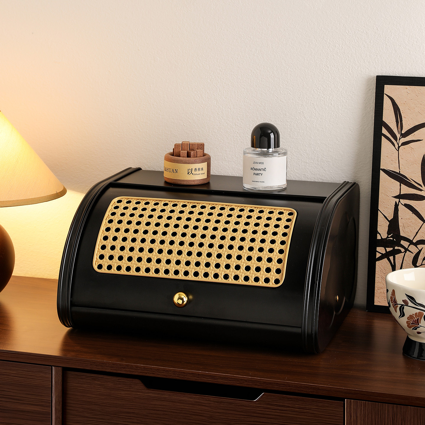 中古风玄关钥匙收纳整理盒大容量复古高级感梳妆台桌面杂物储物盒,收纳整理,桌面收纳盒,淘宝优惠券,粉丝福利购,淘宝优惠卷