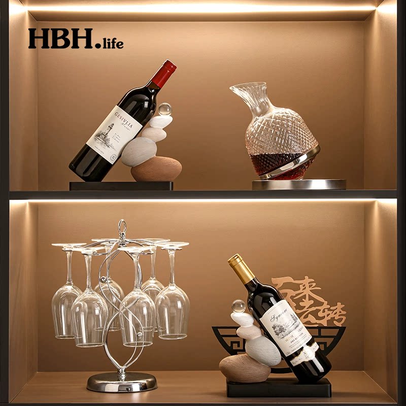 时来运转红酒架酒柜摆件家居客厅餐边柜电视柜高级感红酒托装饰品