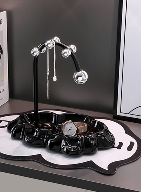 现代轻奢高档放钥匙收纳玄关摆件入户进门口鞋柜装饰品置物架挂架