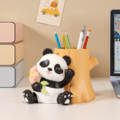 饰品生日礼物学生儿童桌面摆件 创意熊猫笔筒收纳盒可爱治愈卡通装