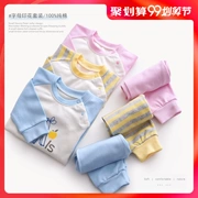 Quần áo trẻ em cotton phù hợp với trẻ em bộ đồ lót mùa thu quần dài quần bé trai và bé gái quần áo mùa thu - Quần áo lót