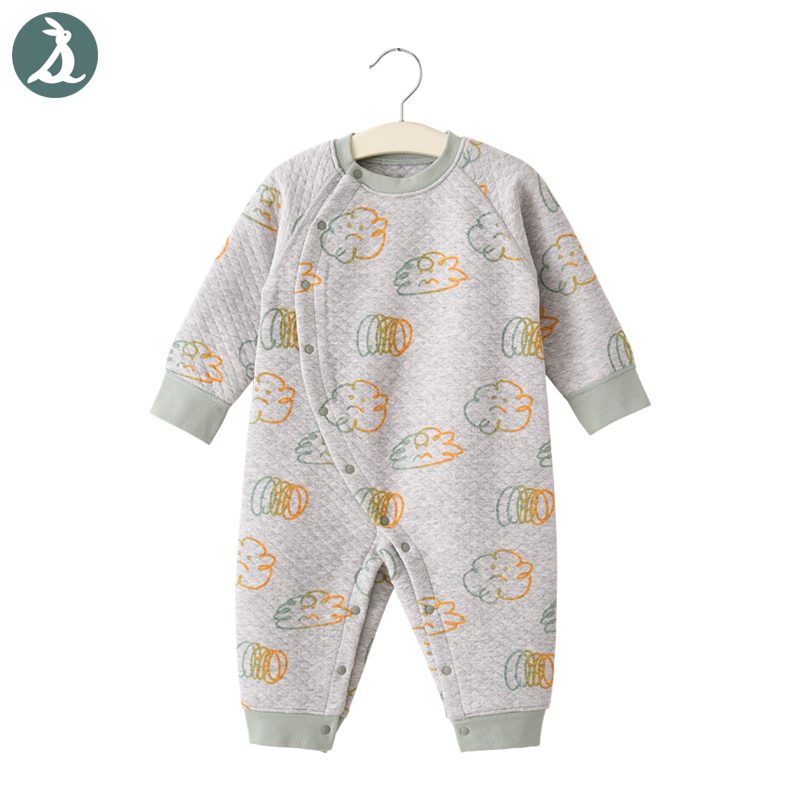儿童睡衣新生儿衣服秋冬初生婴儿秋季连体衣宝宝秋装夹棉哈衣爬服
