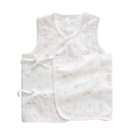 盛哲卡新生儿衣服夏婴儿背心纱布衣服夏无袖纯棉纱布背心宝宝初生