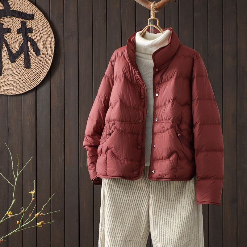 2025冬季新款90白鸭绒立领羽绒服