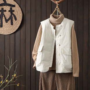 保暖马夹 韩系宽松百搭时尚 2025秋冬新款 90%白鸭绒羽绒马甲女短款