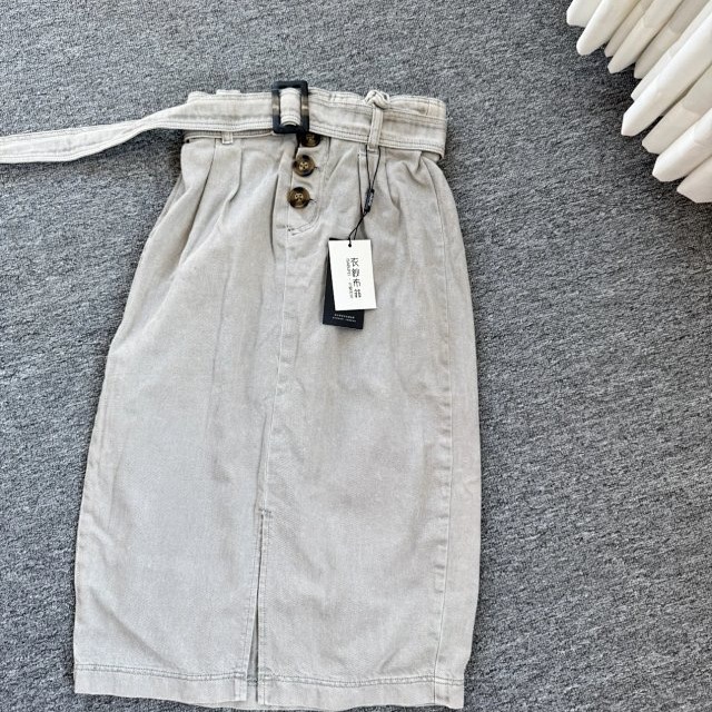 包邮 之前39天喵品牌 做旧复古色牛仔半身裙 包臀一步裙 超显身材