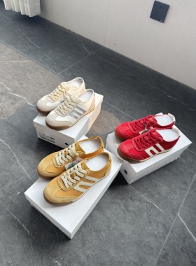 包邮 超轻便女鞋！小轻甘薄底跑道阿甘鞋复古帆布红色德训鞋D3W1D