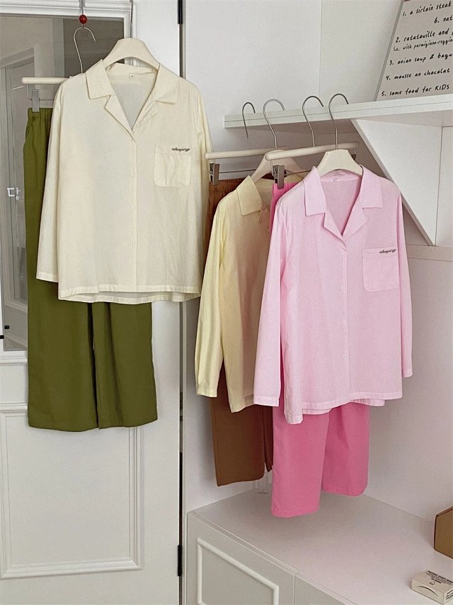 包邮纯棉柔软春秋季家居服韩系休闲水洗棉全棉睡衣女春秋款舒适软