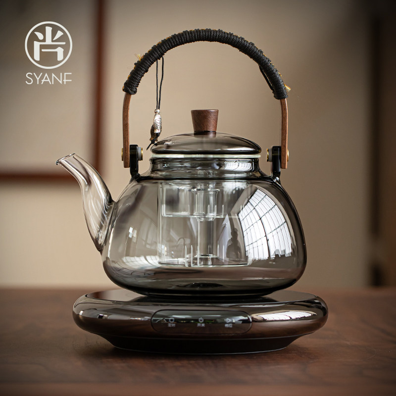 黑晶炉煮茶器家用加厚玻璃蒸煮一体茶壶煮茶炉办公室新款小型泡茶