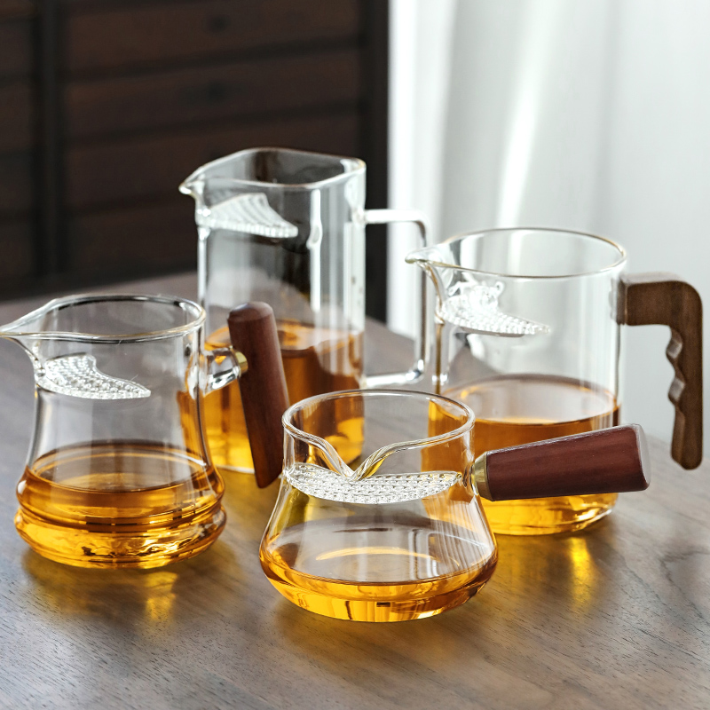玻璃公道杯大号功夫茶具配件加厚耐热家用装分茶器透明倒茶杯茶海