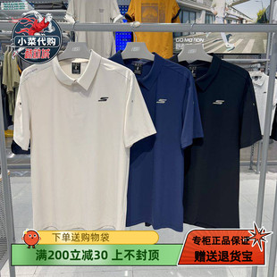 P325M047 Skechers斯凯奇2025新款 男装 T恤休闲透气针织短袖 POLO衫