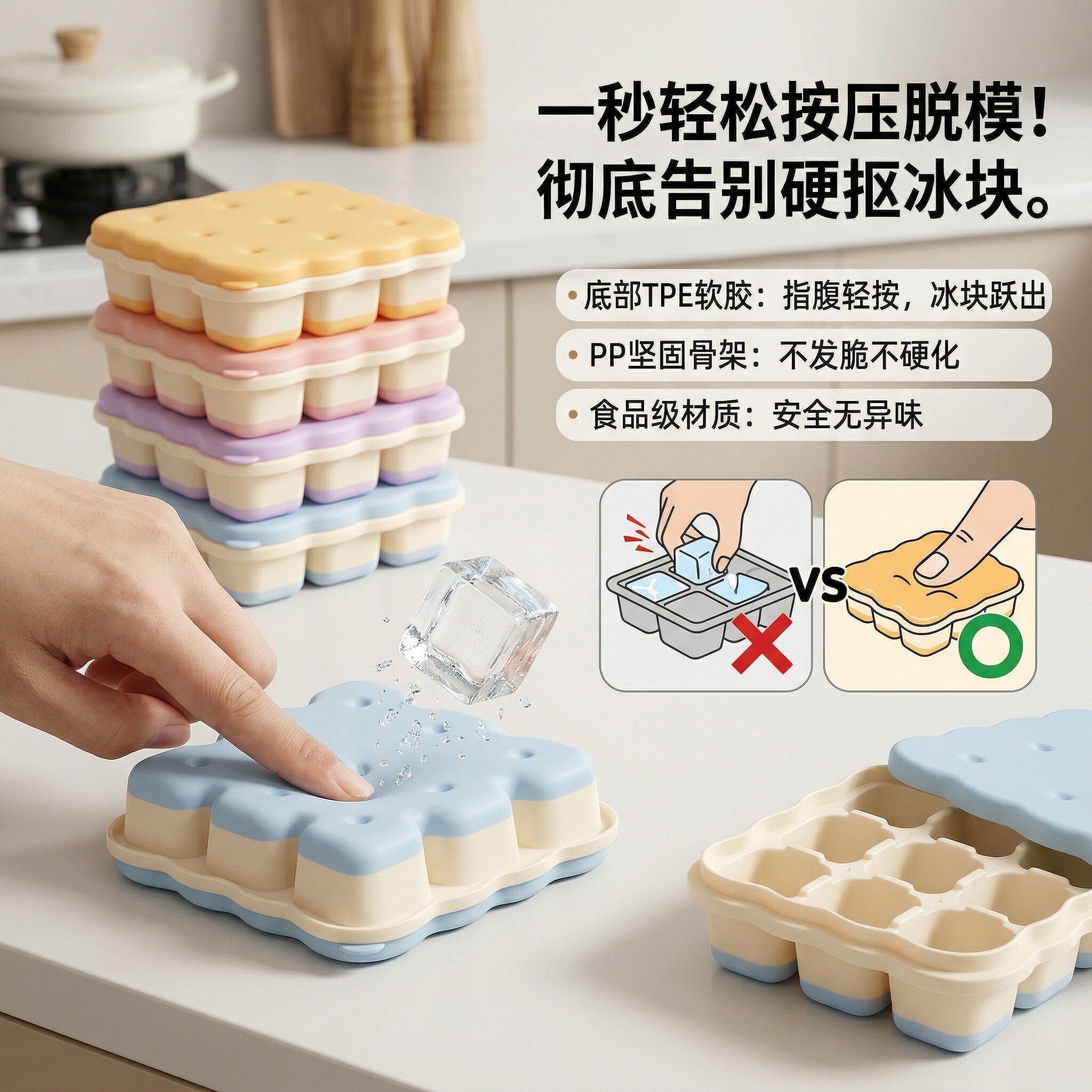食品级冰格模具快速制冰冷冻收纳家用厨房夏季创意婴儿辅食冰格用