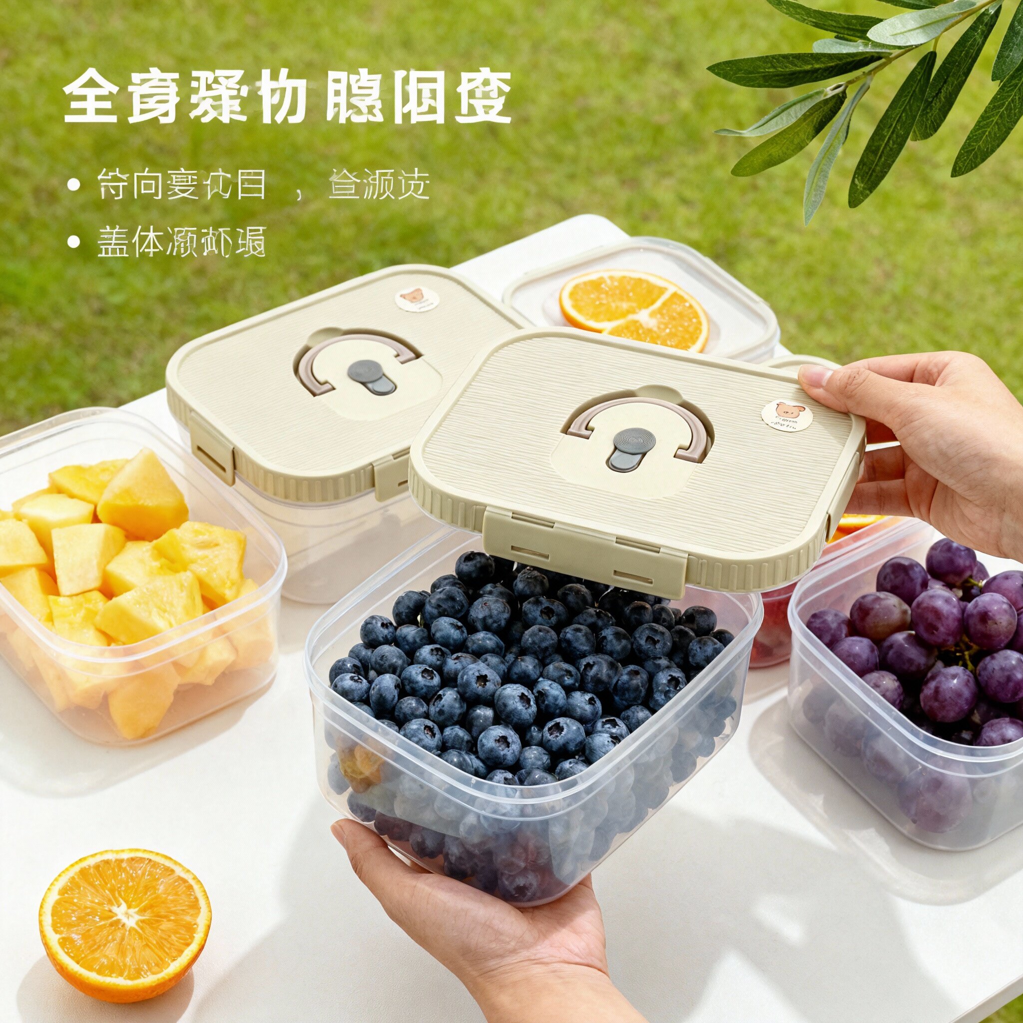 沃德百惠水果便当盒便携外出露营野餐移动小冰箱食品级手提保鲜盒