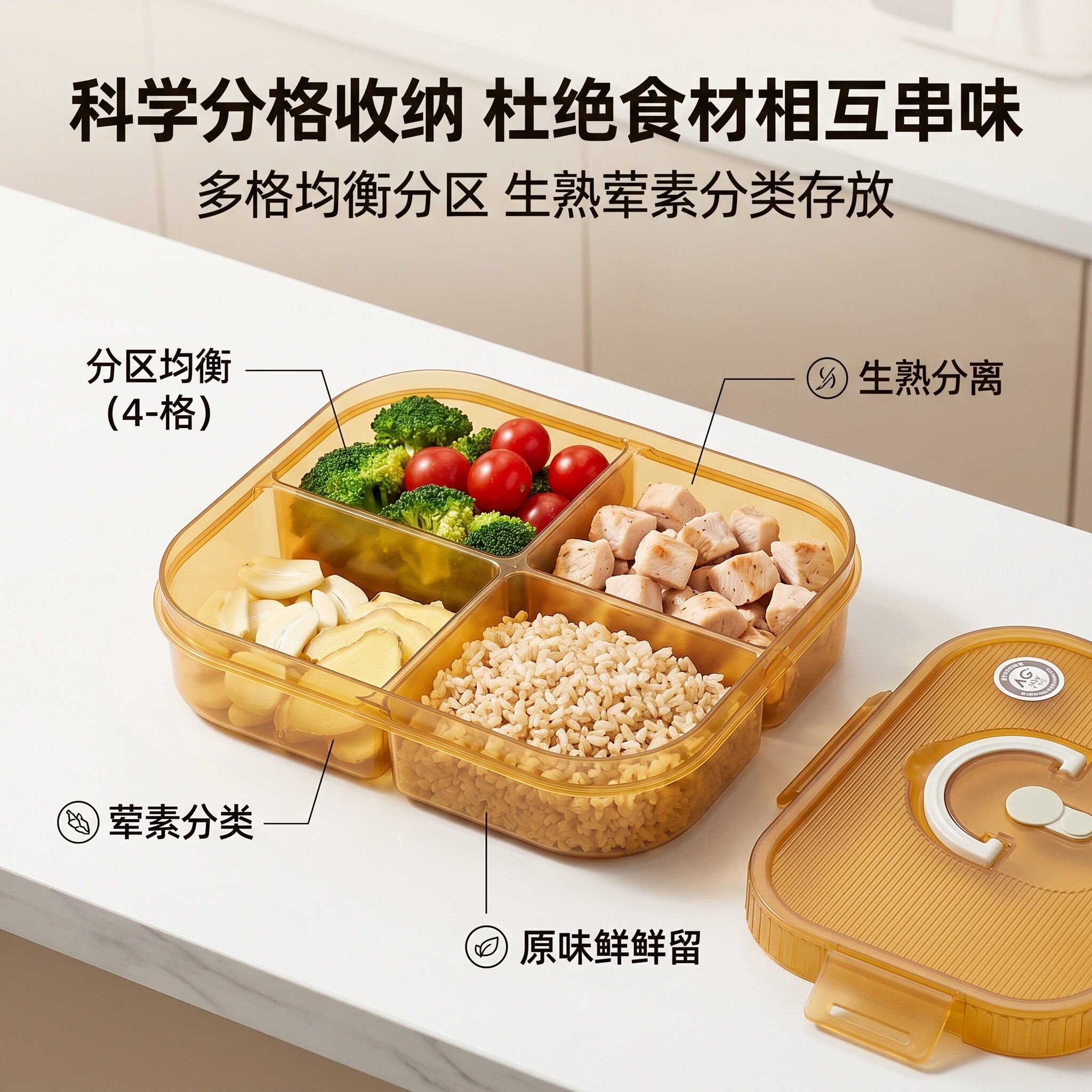 抗菌阴离子饭盒微波炉加热饭盒保鲜盒食品级微波炉加热专用饭盒碗