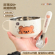 316不锈钢儿童碗双层加厚双耳碗汤碗带把手吃饭宝宝副食品专用防