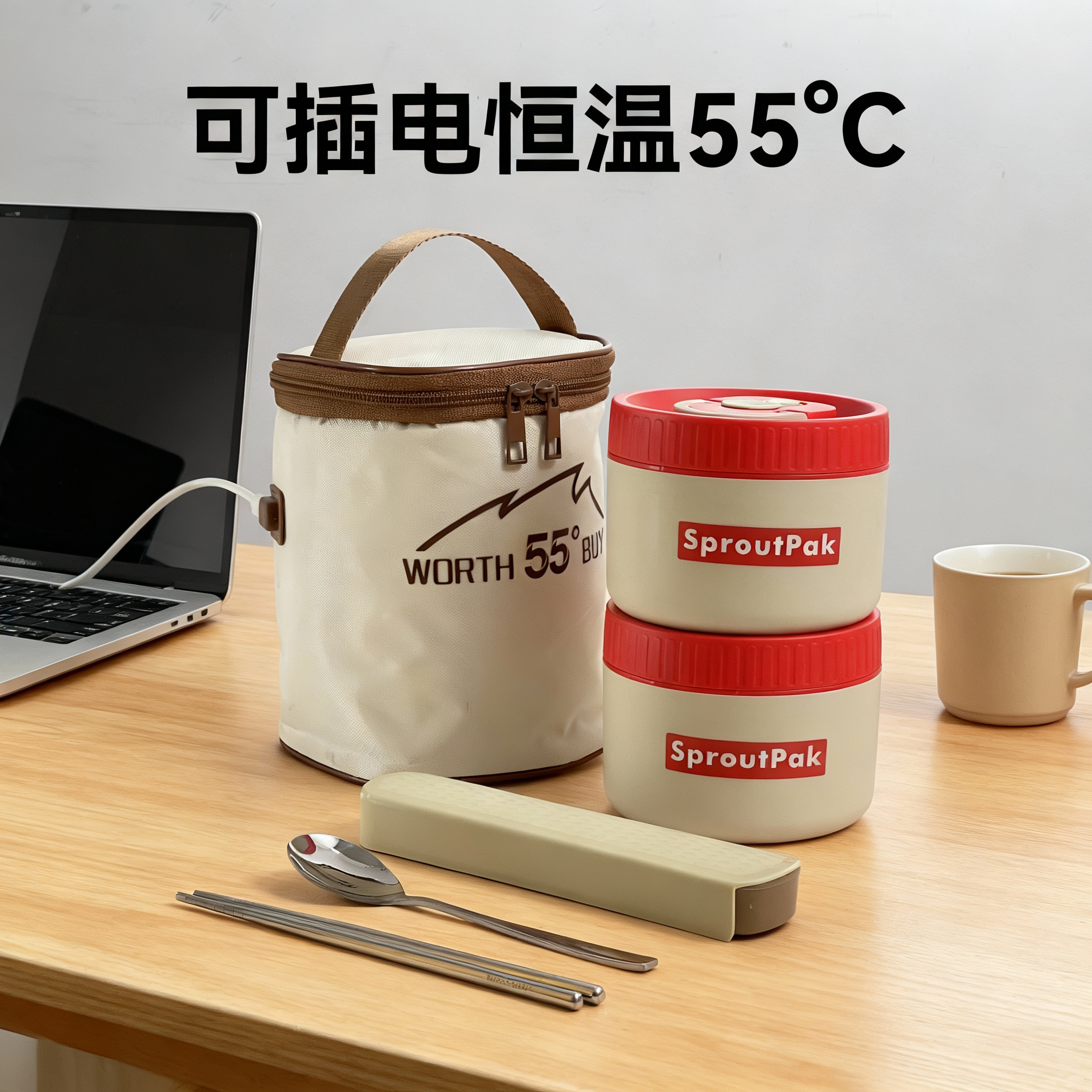 316不锈钢多层保温餐盒恒温袋保温上班族小学生带饭密封饭盒套装