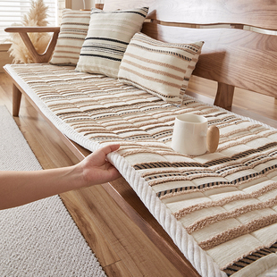 加厚木沙发垫四季通用防滑防跑皮沙发办公室红木沙发套罩坐垫定做