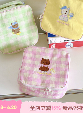 BLEU et ROSE【ZOO】原创大容量刺绣立体化妆包旅行收纳小盒子ins