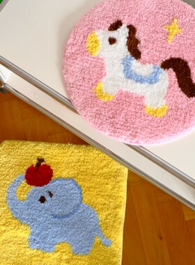 BLEU et ROSE【圈圈坐垫】新色可爱簇绒植绒防滑四季办公室椅垫