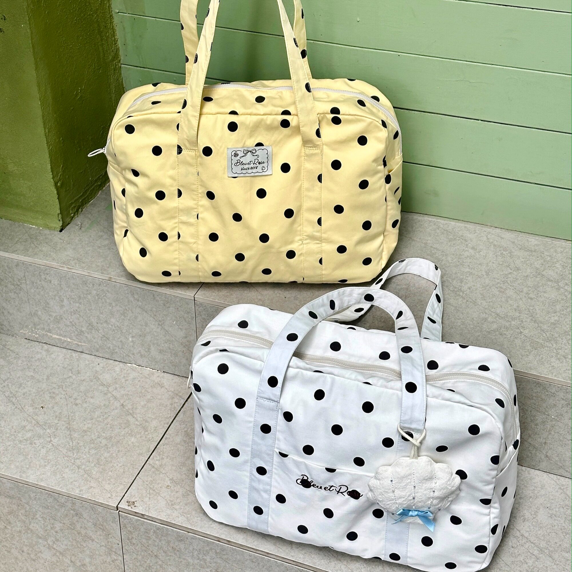 BLEU et ROSE【Polka dot】波点单肩包旅行袋休闲韩系波士顿包