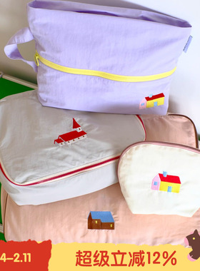 BLEU et ROSE【奇妙屋】原创房子刺绣旅行洗漱包行李收纳袋防水