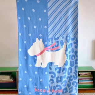 Lanzarote ROSE 原创豹纹毯子沙发狗毛毯厚空调毯午睡 BLEU