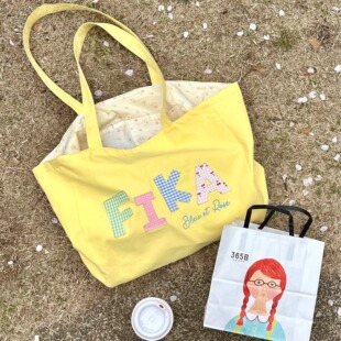 BLEU et ROSE【FIKA】原创拼贴亚麻棉帆布袋旅行大容量收纳单肩包