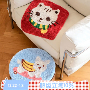 原创ins坐垫簇绒植绒防滑四季 BLEU Holiday ROSE 办公室椅垫