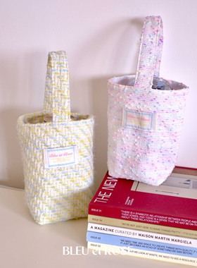 BLEU et ROSE【提子包3.0】原创秋冬毛呢手提袋保温杯包收纳格纹