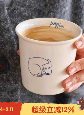 BLEU et ROSE【Puppy hit】原创小狗陶瓷杯咖啡水杯简约餐具创意