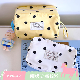 BLEU et ROSE【Polka dot】原创波点立体大容量化妆包收纳零钱包